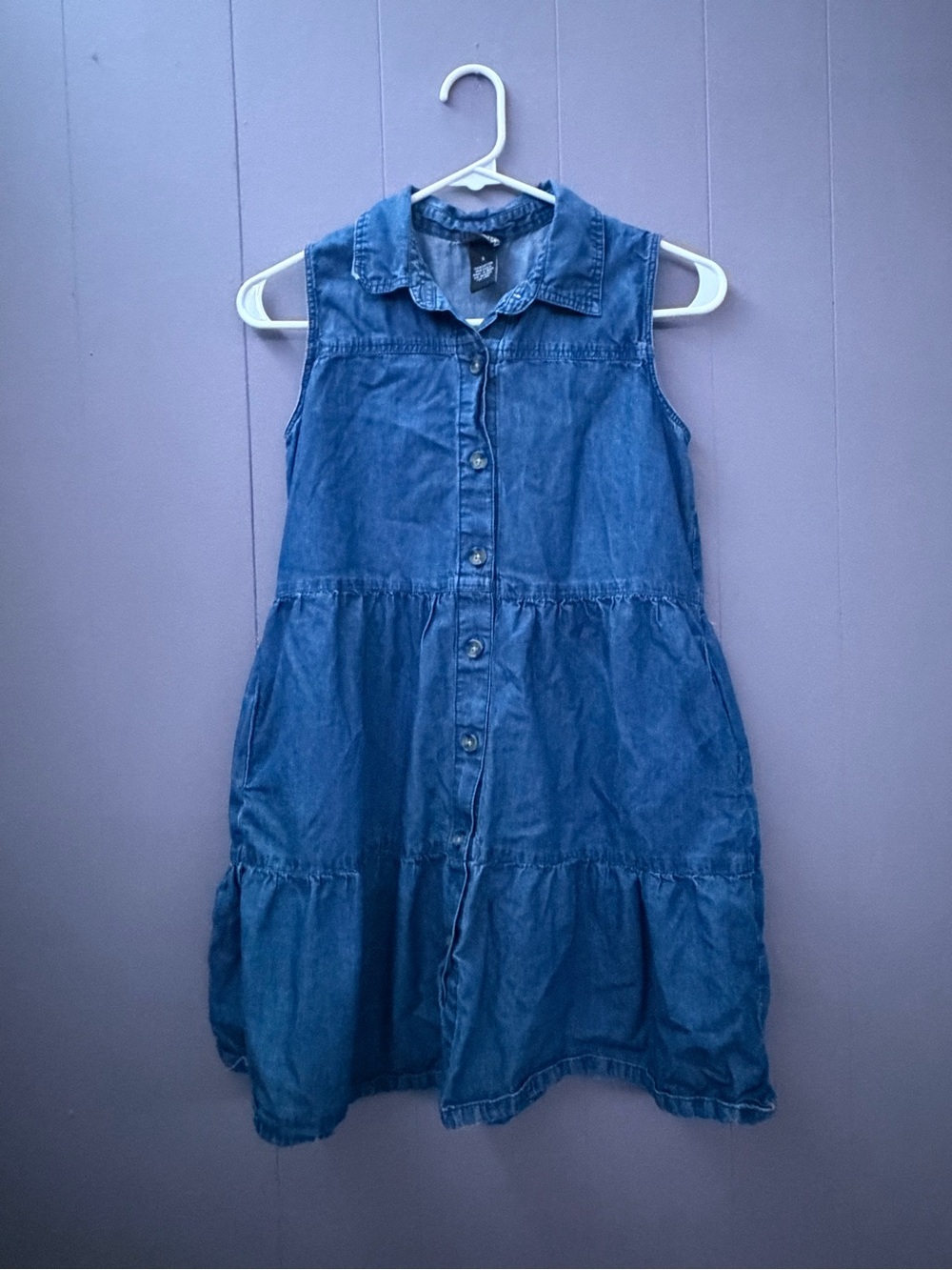 Denim Sleeveless Button-Front woman’s Dress - Blue size small
